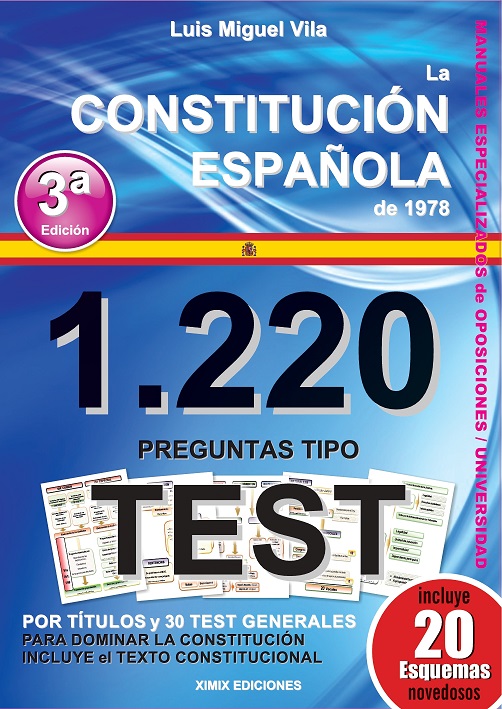 Librería Dykinson 1220 preguntas tipo test La Constitución Española